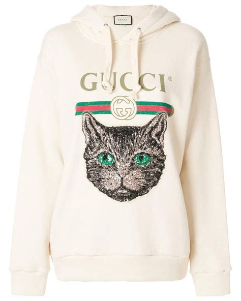 gucci hoodie black cat sequin|gucci hoodie sale.